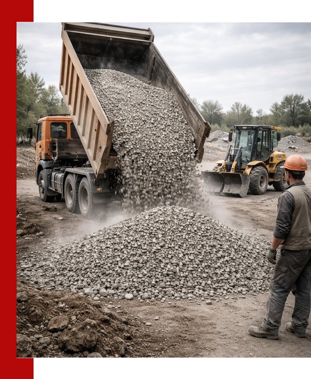 Доставка щебня в Гагарине крупными и мелкими фракциями