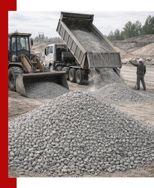 Доставка известнякового щебня фр. 5–20 в Гагарине