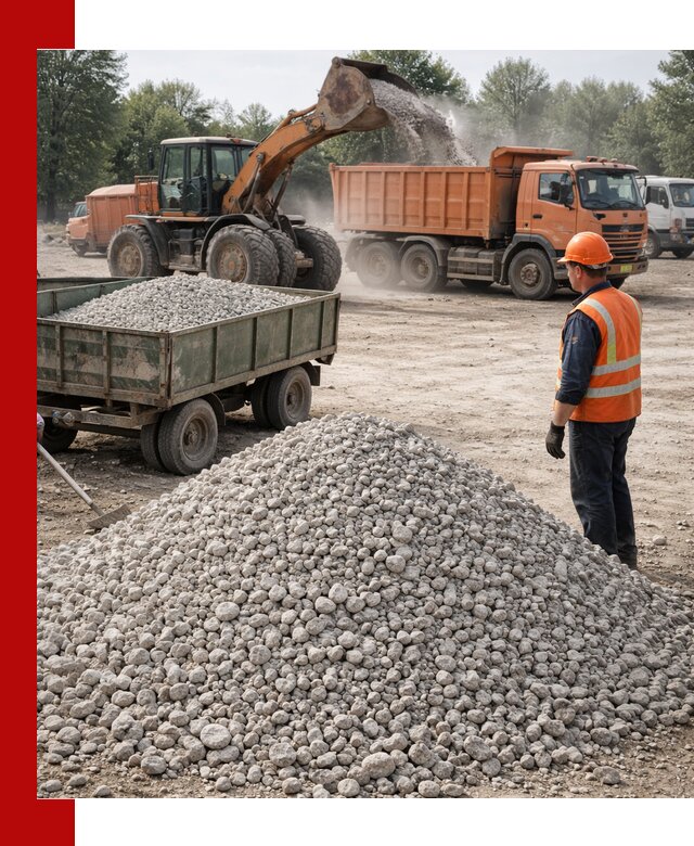 Доставка известнякового щебня фракция 20–40 в Гагарине