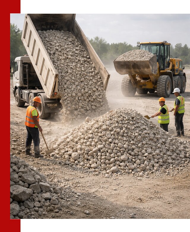 Доставка известнякового щебня фр. 40-70 в Гагарине