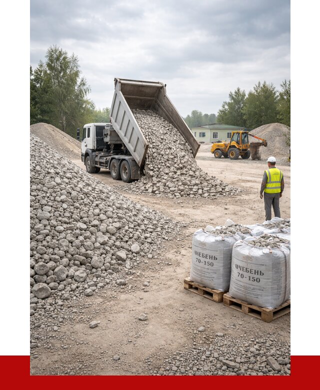Известняковый щебень фракция 70-150 в Гагарине от 1301 р. | ПРОНЕРУДГгр