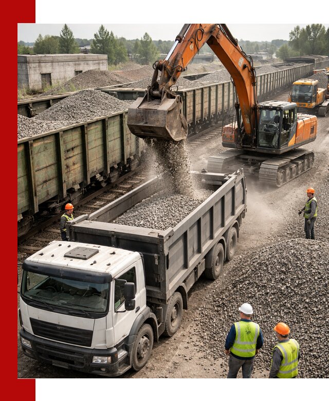 Железнодорожный щебень фракция 25–60 для поставок в Гагарине