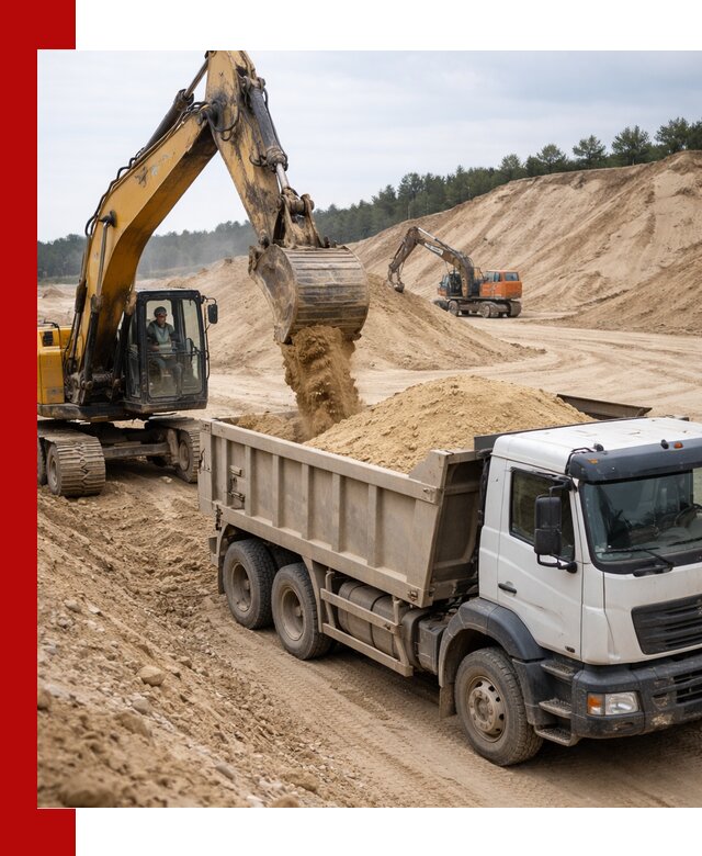 Доставка карьерного песка с самосвалами и разгрузкой в Гагарине