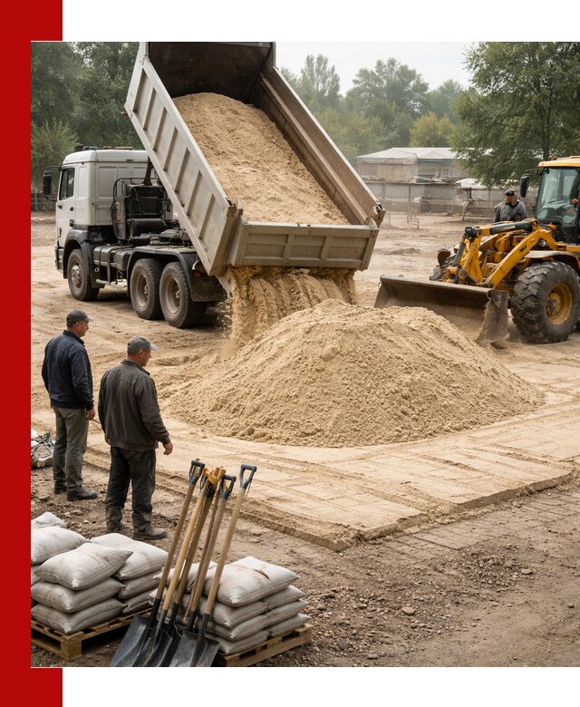 Доставка мытого песка в Гагарине с самосвалами по выгодной цене