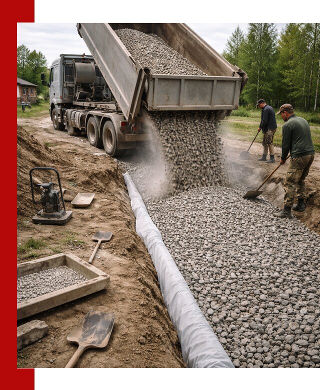 Гравий для дренажа с доставкой в Гагарине качественный и недорогой
