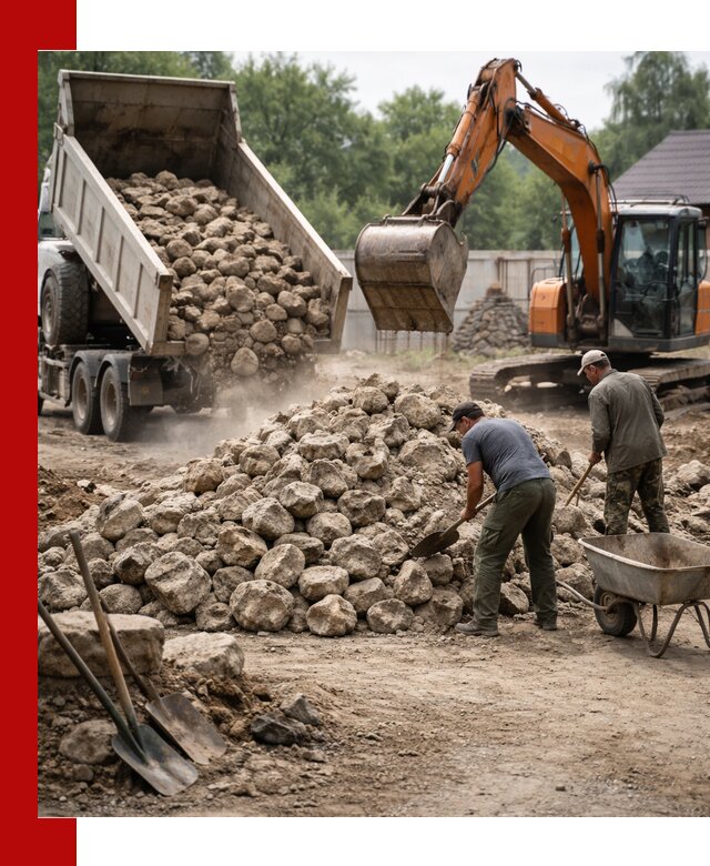 Доставка и разгрузка бутового камня в Гагарине
