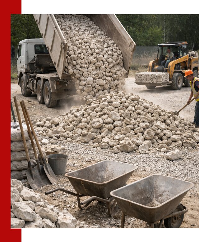 Доставка и продажа бутового известнякового камня в Гагарине