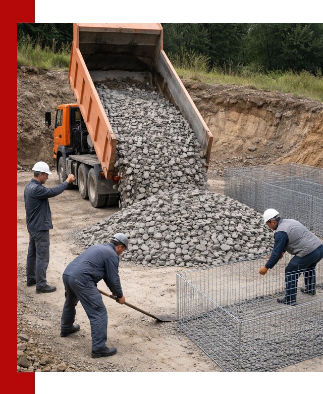 Камень для габионов с доставкой в Гагарине быстро и надёжно