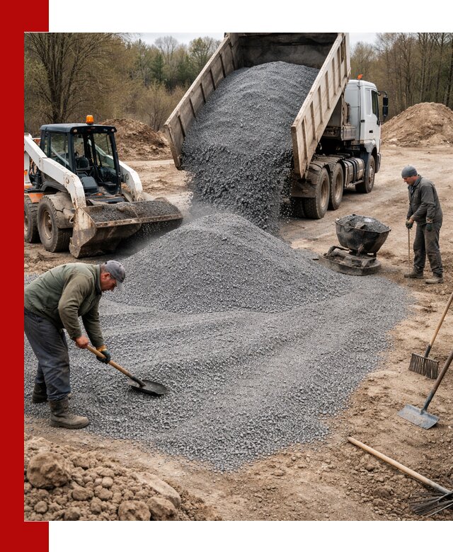 Отсев для подсыпки в Гагарине — доставка и подсыпка на участок