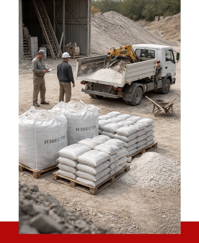 Известь строительная в Гагарине с доставкой от 4370 р. | ПРОНЕРУДГгр