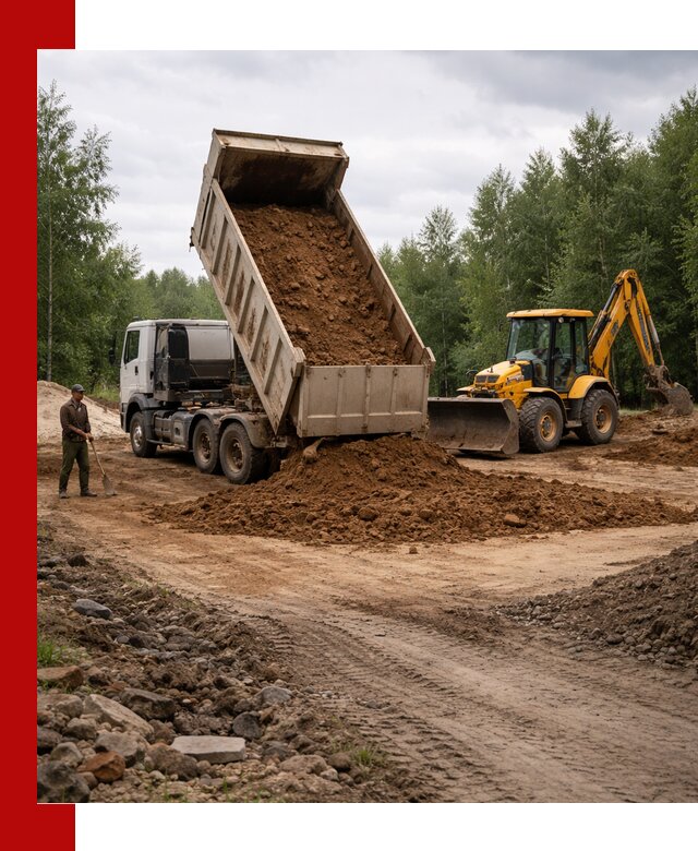Доставка суглинка самосвалами в Гагарине подсыпка и планировка