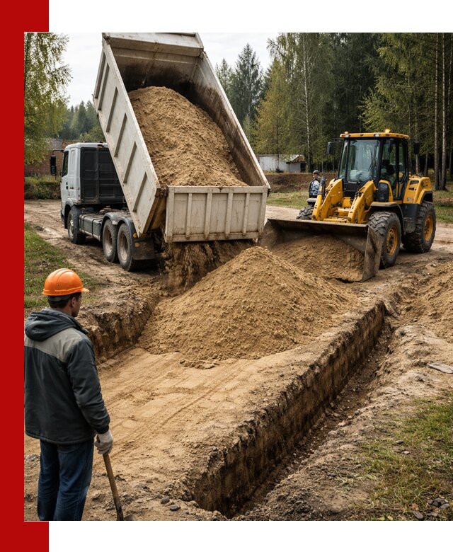 Доставка песчаного грунта в Гагарине для строительных работ