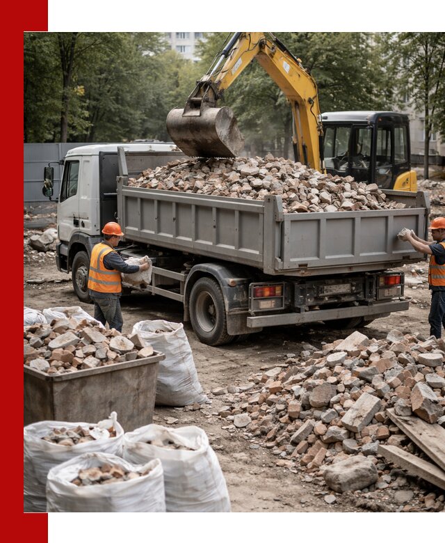 Вывоз строительного мусора в Гагарине с самосвалами и контейнерами