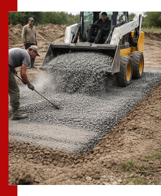 Устройство щебеночной подушки в Гагарине для дорог и фундаментов